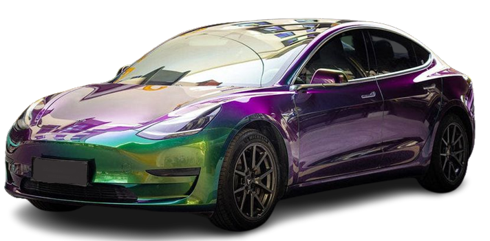 green iridescent car